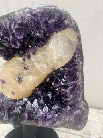 023 paarse amethist met calcietkristal uruguay nr 023 4