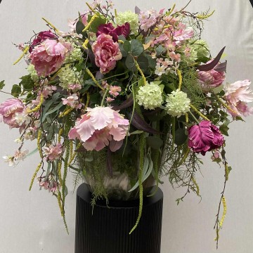 110 bloemstuk zijden tulpen en prunus nr 110 1