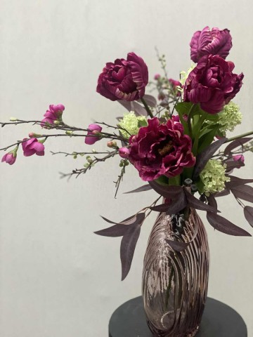 118 boeket zijden tulpen met vaas nr 118 3