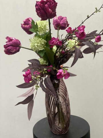 118 boeket zijden tulpen met vaas nr 118 7