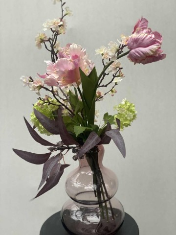 120 boeket zijden tulpen met vaas nr 120 2