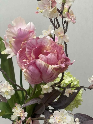 120 boeket zijden tulpen met vaas nr 120 3