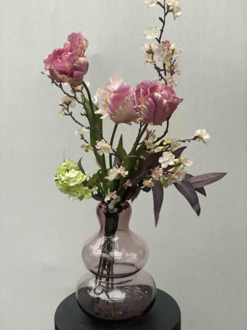 120 boeket zijden tulpen met vaas nr 120 4