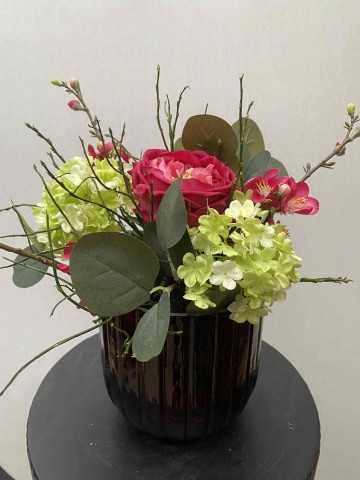 121 boeket zijden roos met vaas nr 121 2