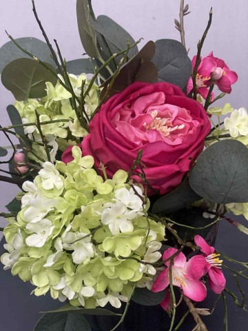 121 boeket zijden roos met vaas nr 121 4