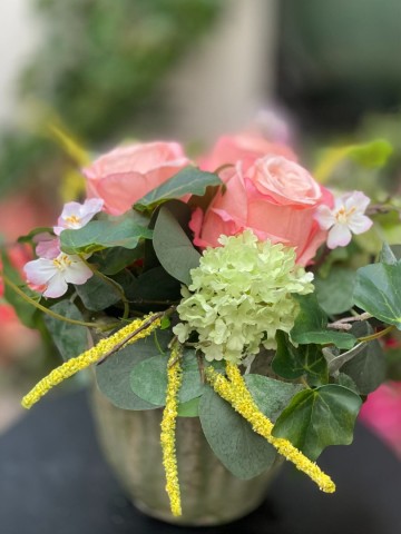 132 bloemstuk zijden rozen en prunus nr 132 2