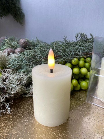 Stompkaars led countryfield 6 x 5 cm ivoor set van 2 2