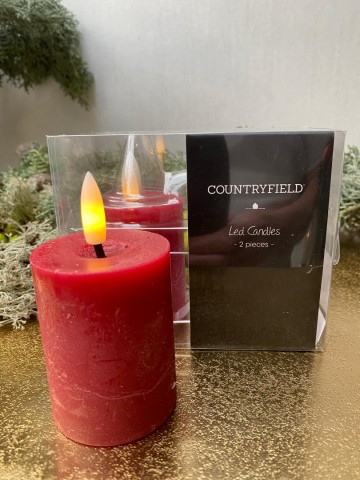 Stompkaars led countryfield 6 x 5 cm rood set van 2 1