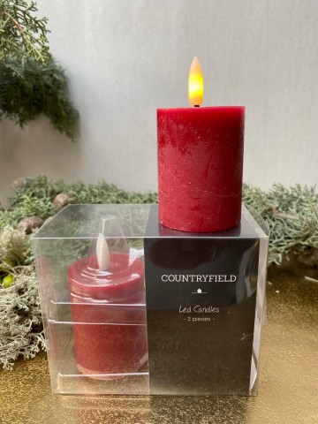Stompkaars led countryfield 6 x 5 cm rood set van 2 2